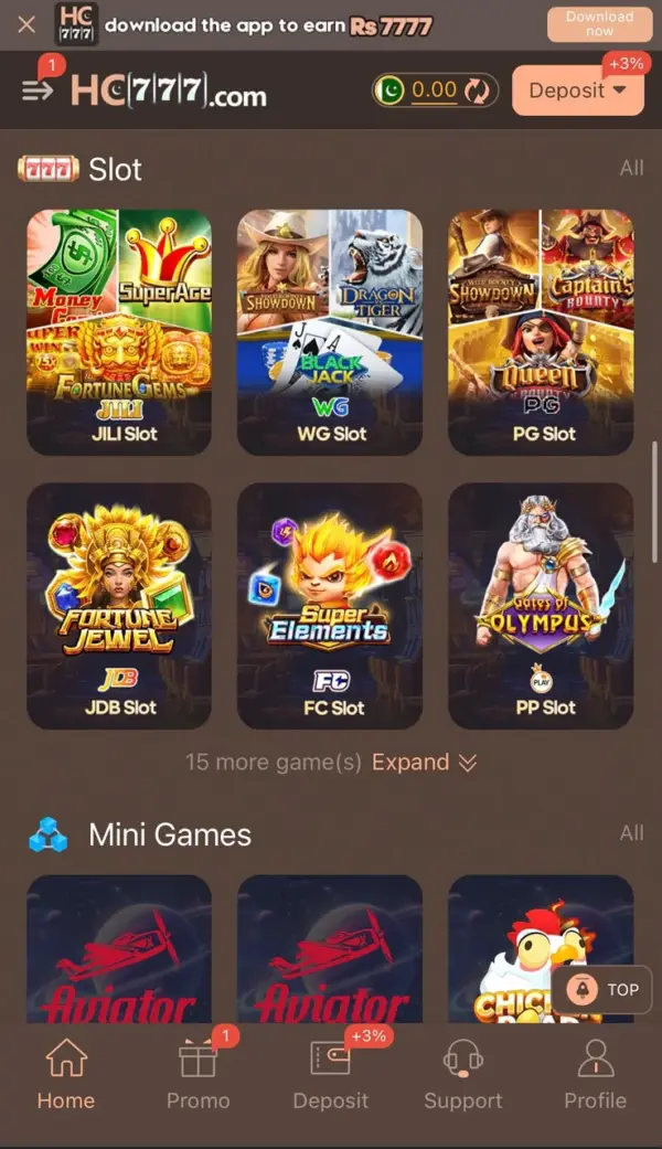 HC777 slot game providers: JILI, WG, PG, JDB, FC and PP slots